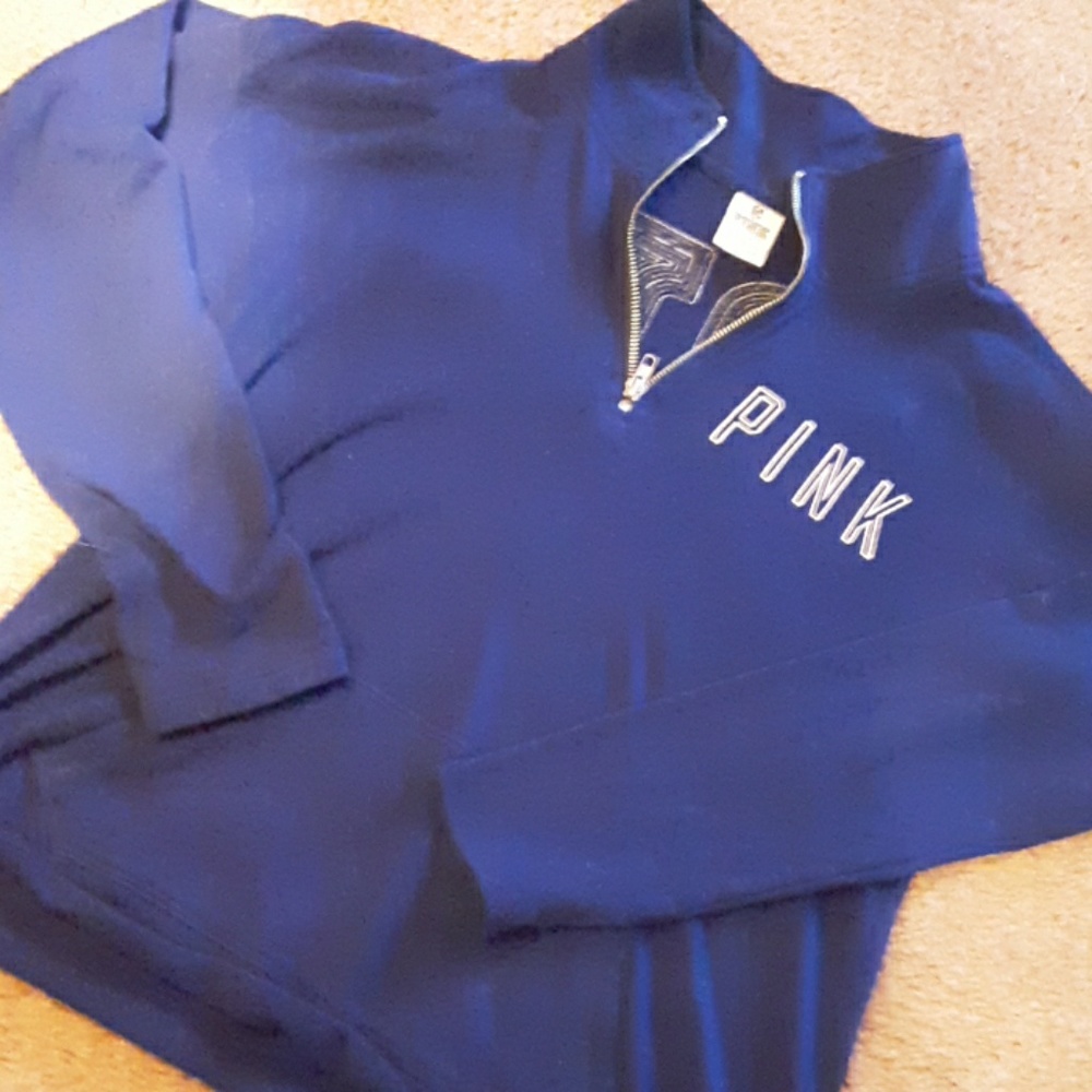 PINK Quarter zip long sleeve top